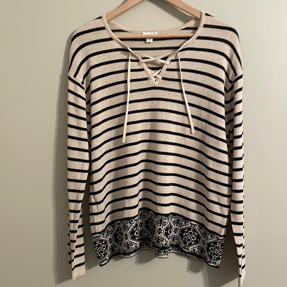 Beautiful Cotton Rayon Striped J.Jill Women’s Sweater Size Large
